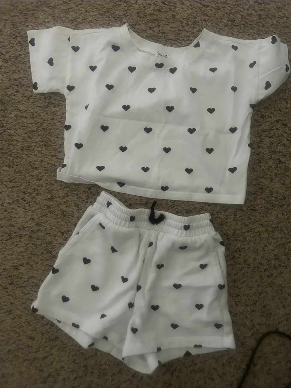 Girls size 8 Splendid black heart outfit - adorable! Worn once